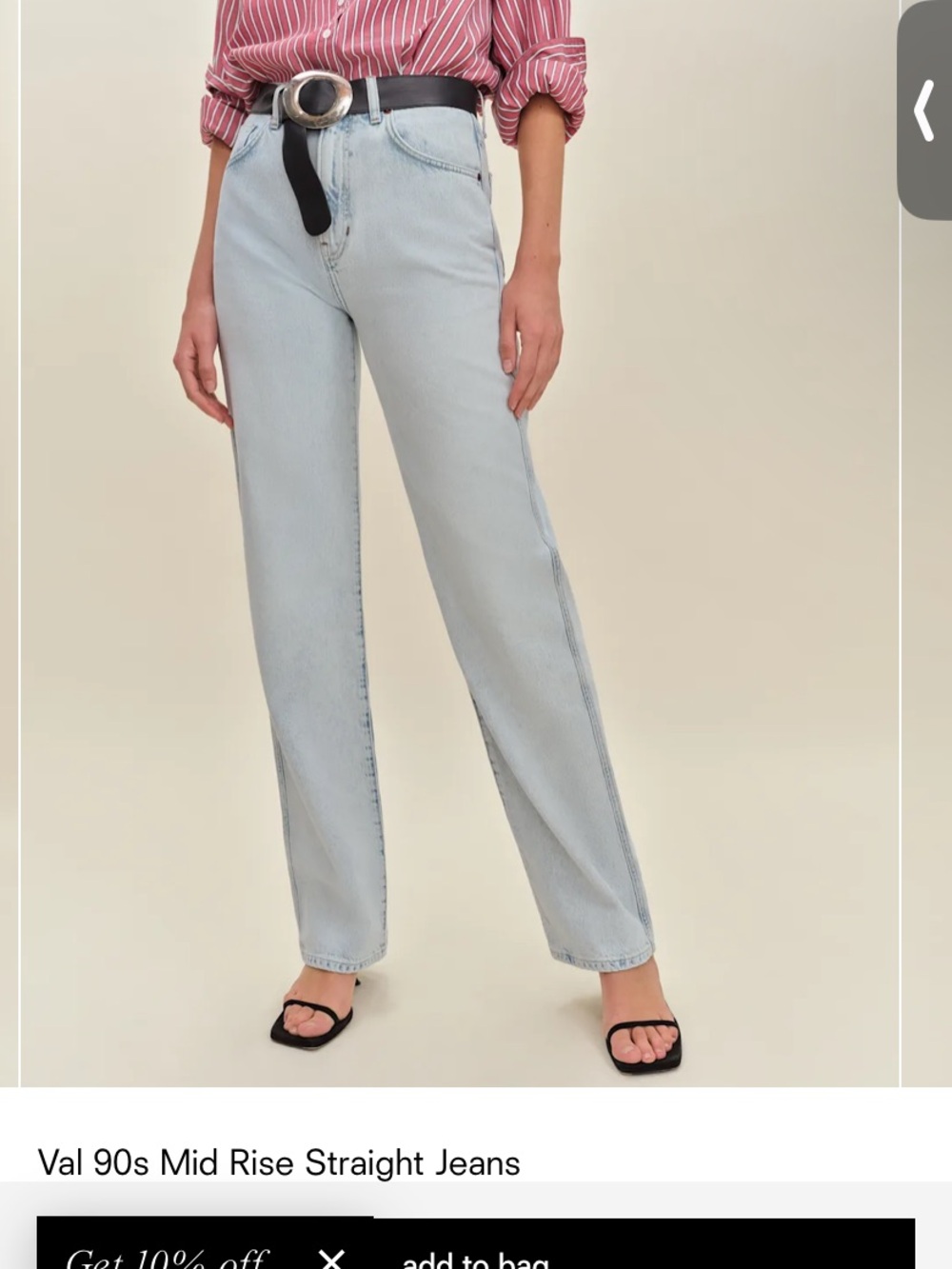 BNWT REFORMATION VAL 90s Mid-rise Light Wash Straight Leg Jeans